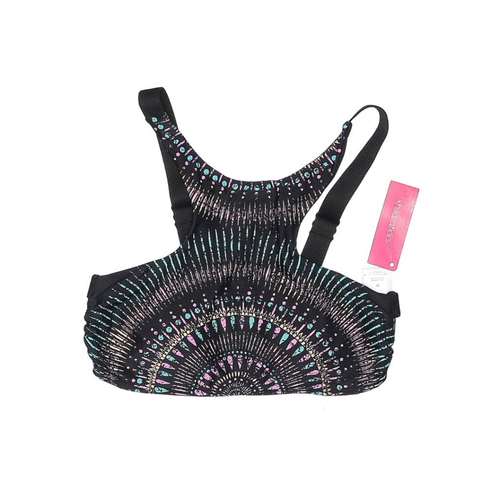 XHILARATION Swim Top Black Medium NWT